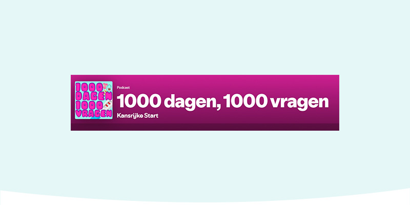 Podcast 1000 dagen 1000 vragen Logo van de Podcast 1000 dagen 1000 vragen